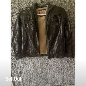 Levi's Men's Sherpa Lined Denim Jacket Blue Size L Casual Mid-Length with Flaws